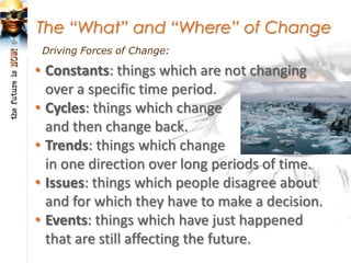 The Domains of Global Change:

• Demographic: having to do with the size and
  characteristics of populations.
• Ecologica...
