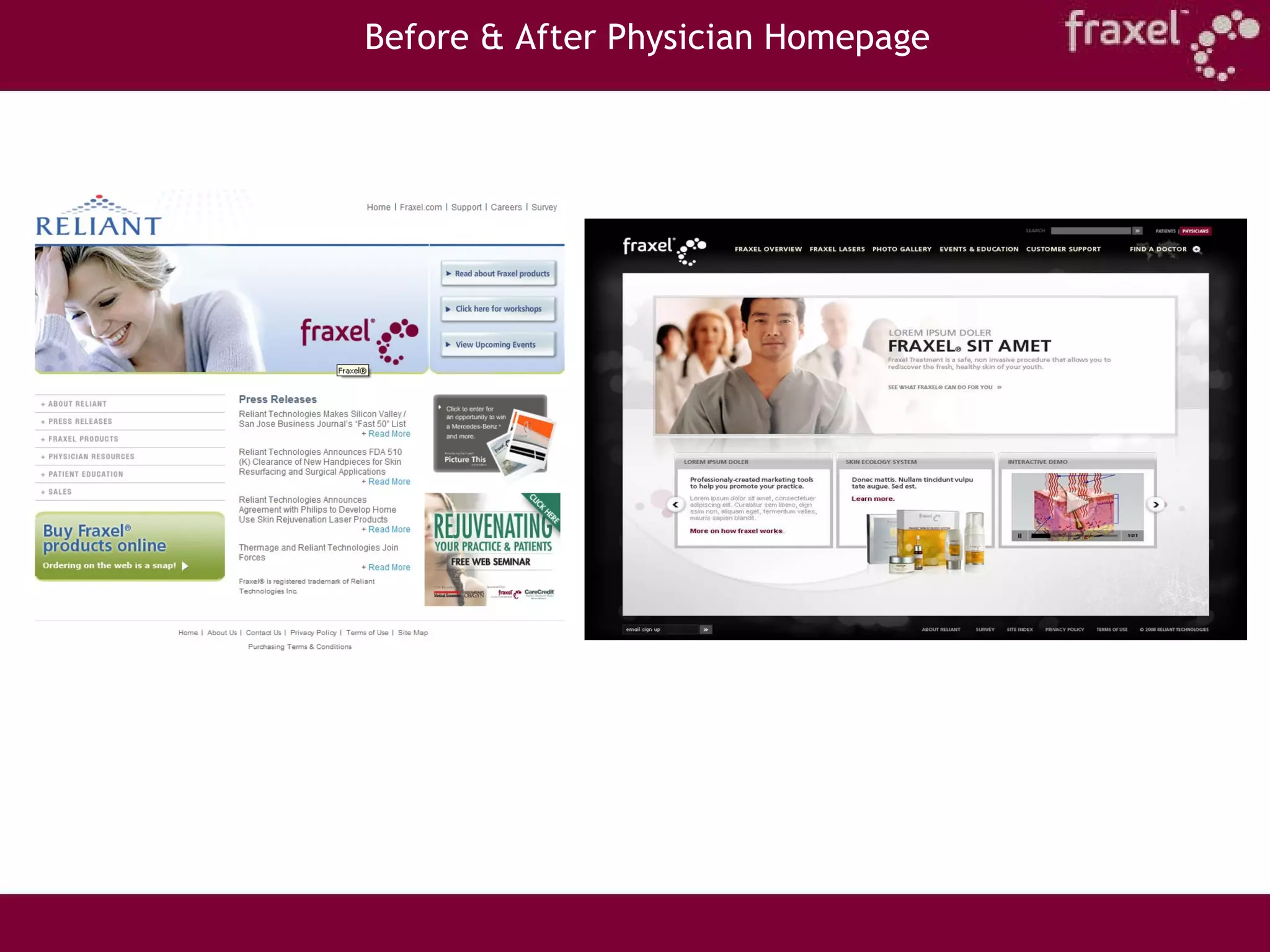 Website Redesign - Before and After | PPT