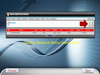 LOGO
Gambar Membuat Berita Utama Slide
Preview Next
 