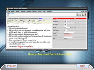 LOGO
Gambar Membuat Berita Utama Slide
Preview Next
 