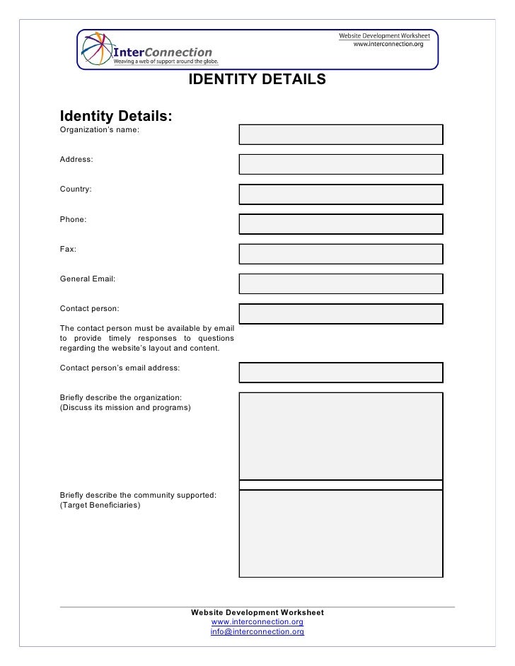 Website Development Worksheet