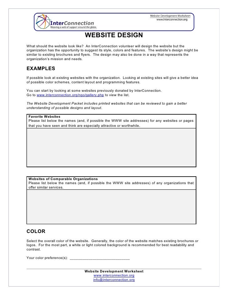 Worksheets Worksheet Websites website development worksheet website
