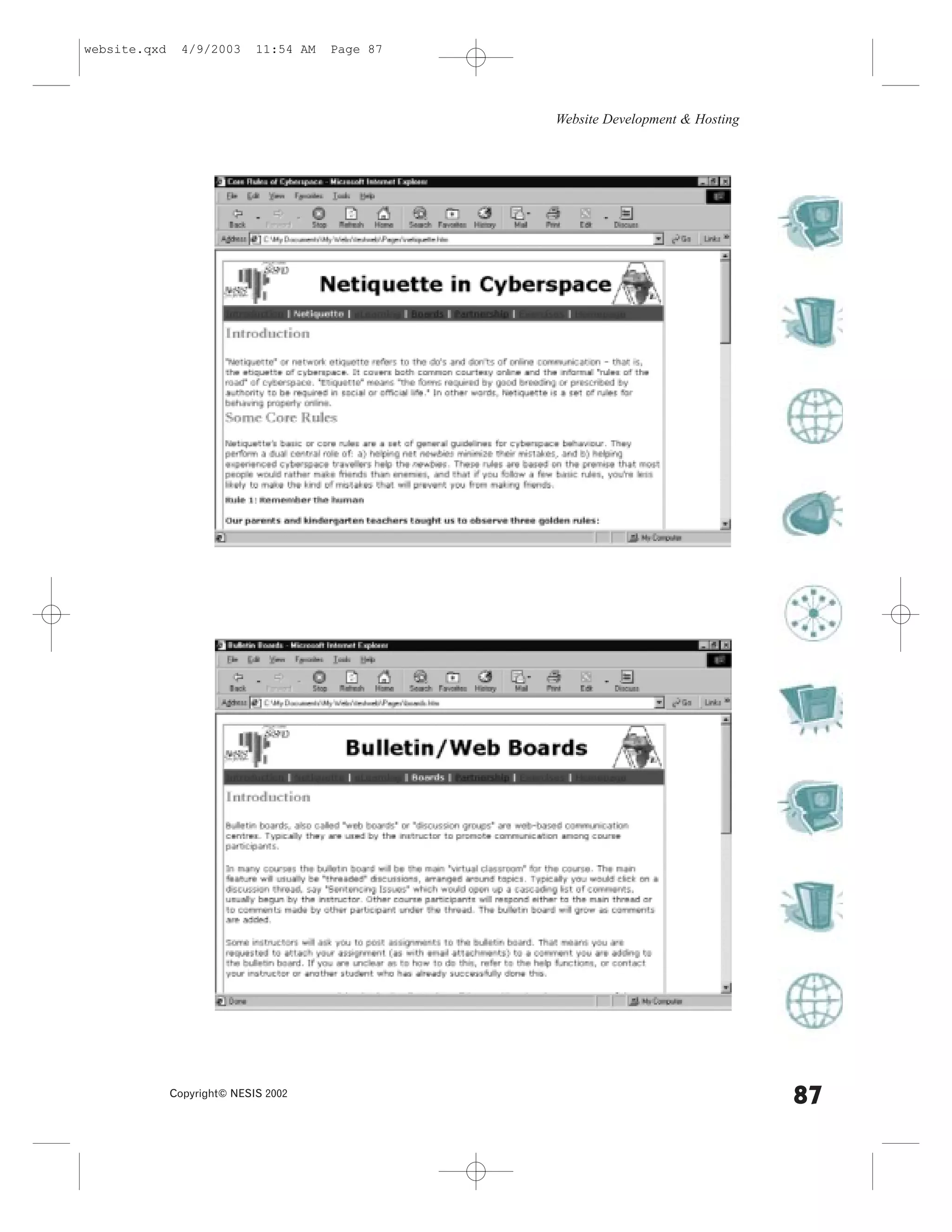 website.qxd     4/9/2003     11:54 AM   Page 87




                                                  Website Development & Hosting




              Copyright© NESIS 2002
                                                                                  87
 