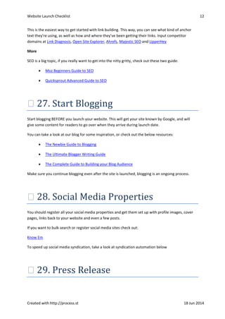 Website Launch Checklist | PDF
