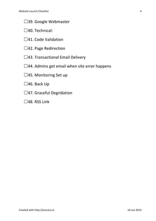 Website Launch Checklist | PDF