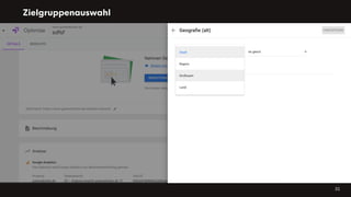 Zielgruppenauswahl
31
 
