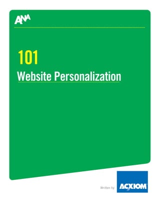 101
Website Personalization




                  Written by
 