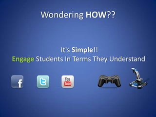 Wondering HOW??


              It's Simple!!
Engage Students In Terms They Understand
 