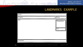 LANDMARKS EXAMPLE
August 14, 2017Website Accessibility - Why and how to ensure your website is accessible53
 
