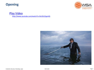 Play Video
http://www.youtube.com/watch?v=Oe3St1GgoHQ
Opening
30.01.2015 Page 2Created by: Boumans, Felsenberg, Lopez
 