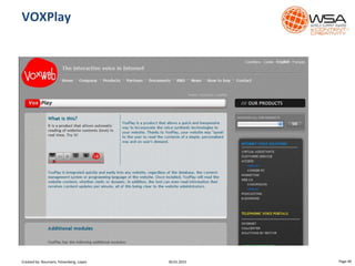 VOXPlay
30.01.2015 Page 40Created by: Boumans, Felsenberg, Lopez
 