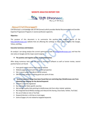 Website Analysis Sample Report