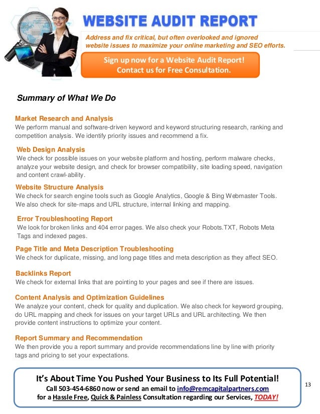 website audit report sle website audit report services by rem capital partners website audit report sle website audit report services by rem capital partners