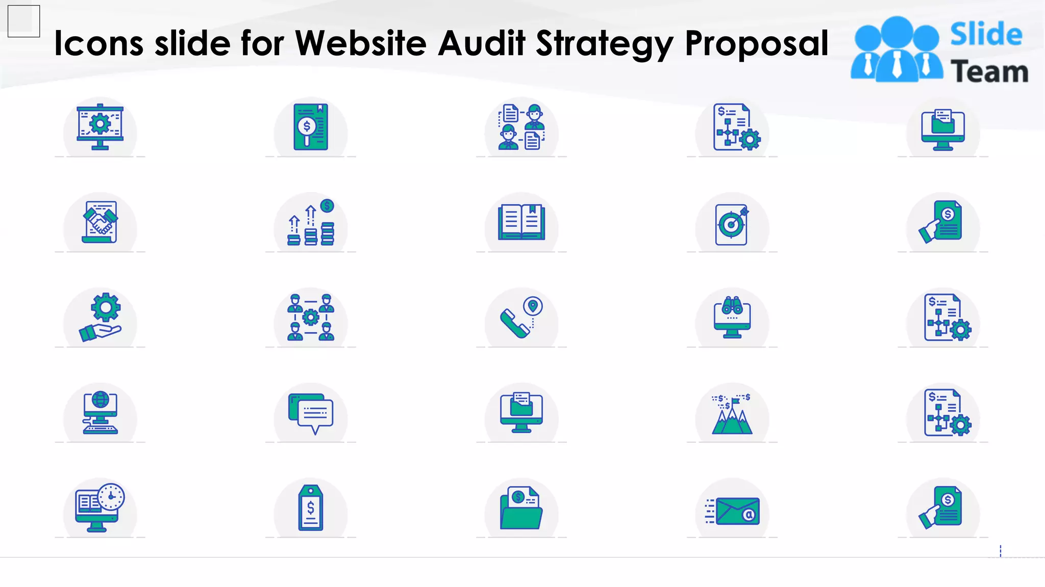 Icons slide for Website Audit Strategy Proposal
22
 