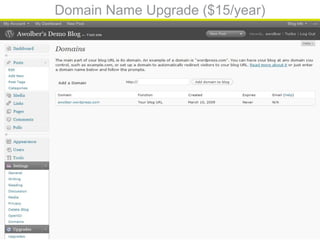 Domain Name Upgrade ($15/year)
 