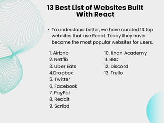13 Most Popular Websites Built With ReactJS | PPT