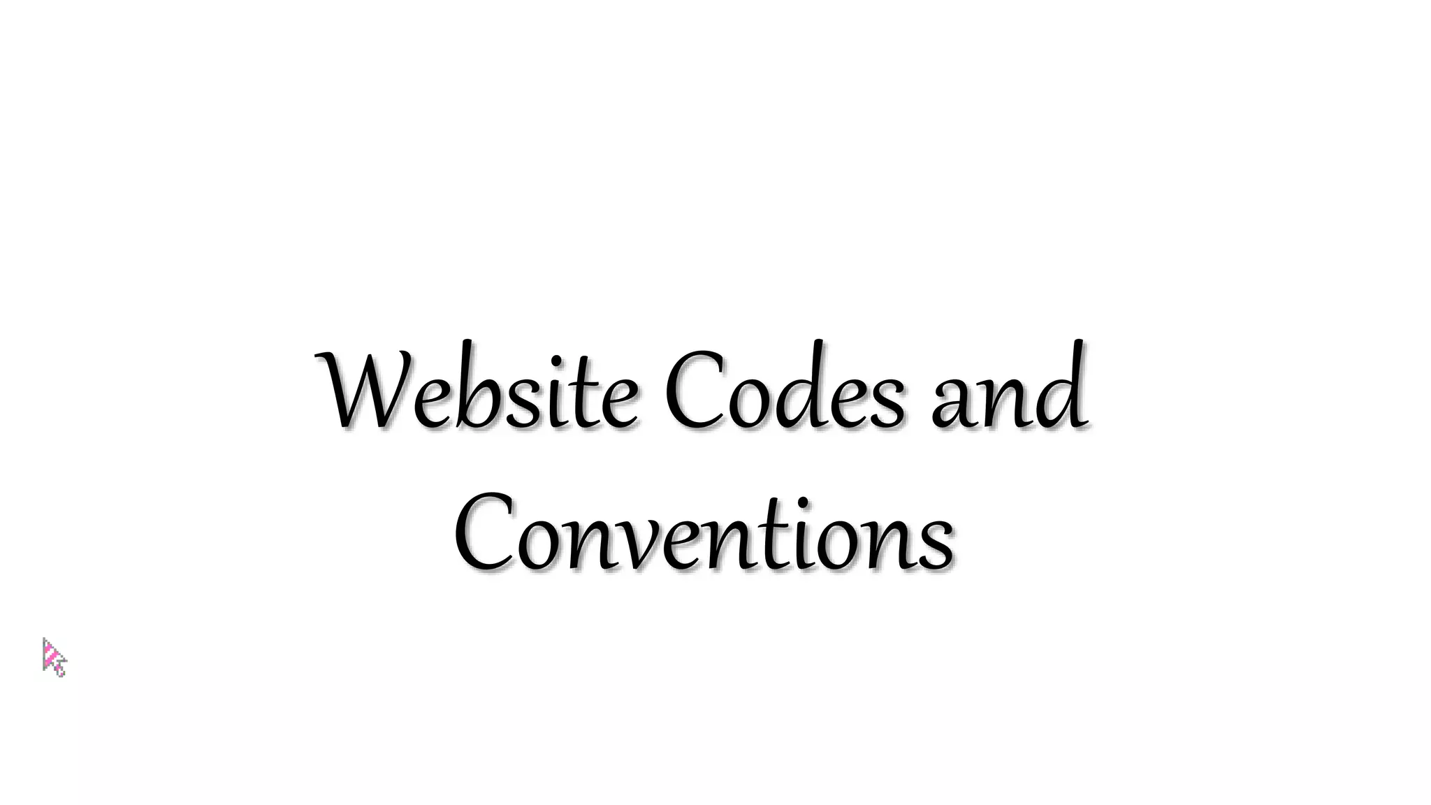 Website Codes and
Conventions