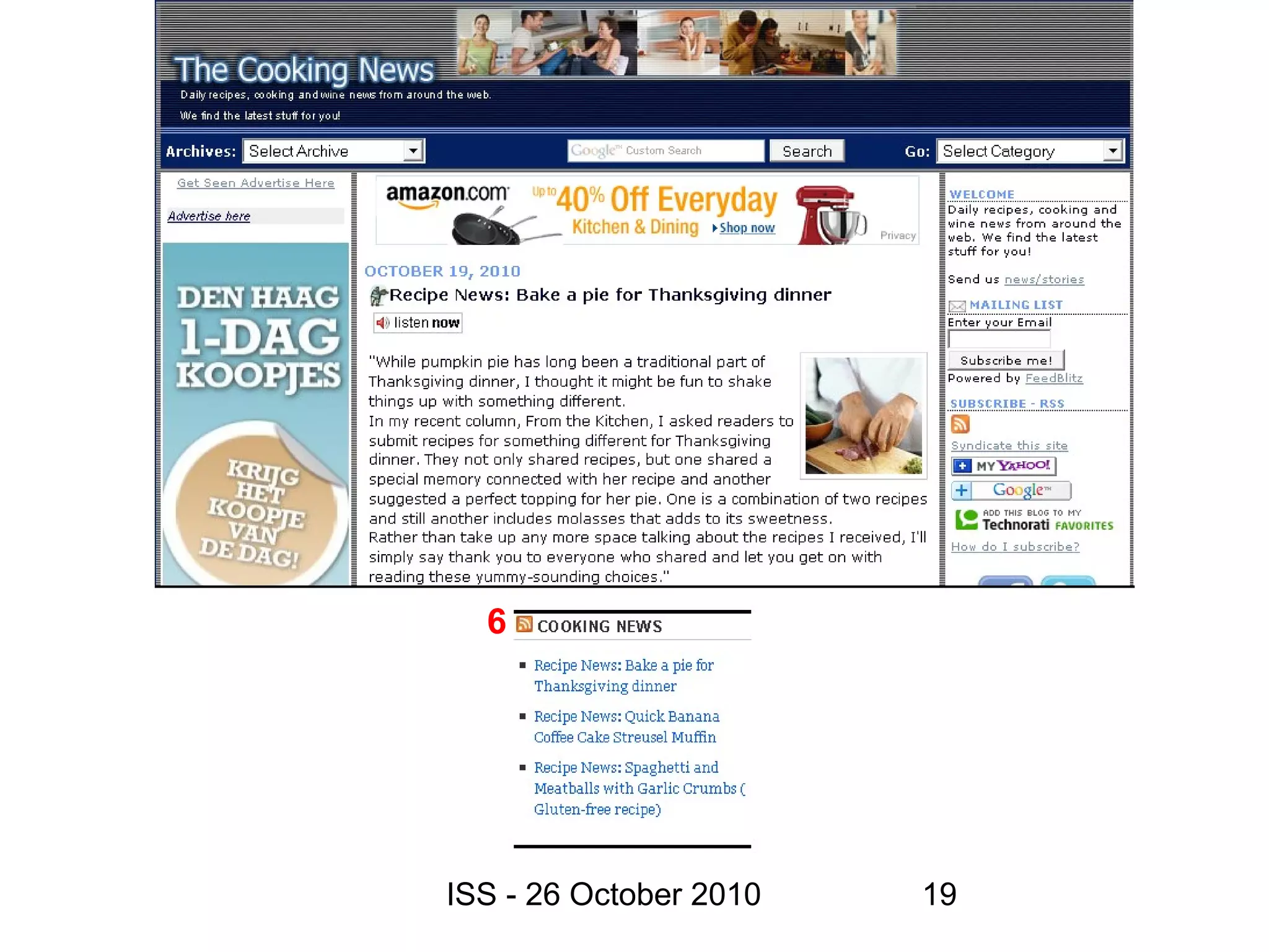 ISS - 26 October 2010 19
6
 