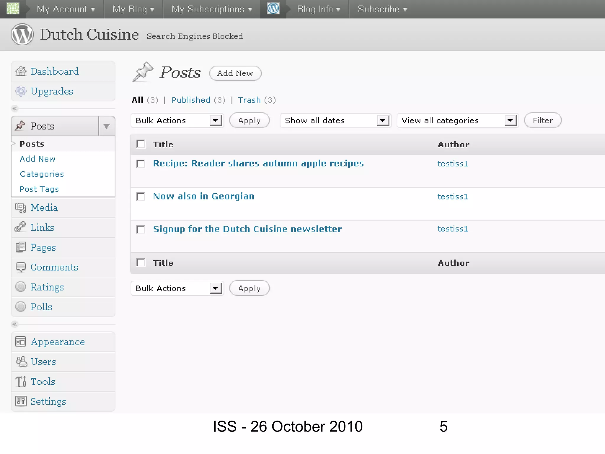 ISS - 26 October 2010 5
 