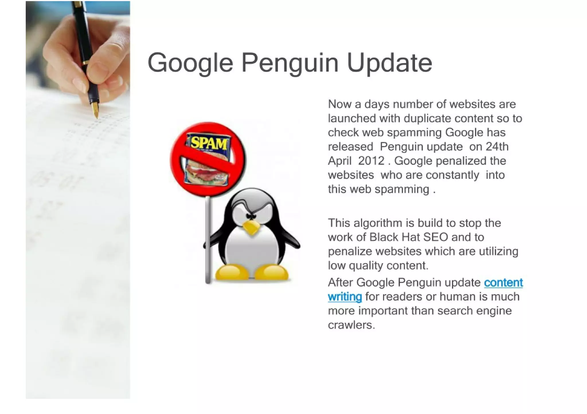 Website Content Writing Tips After Google Penguin Update