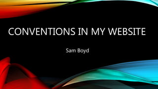 CONVENTIONS IN MY WEBSITE
Sam Boyd
 
