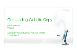 AVBN Outstanding Website Copy