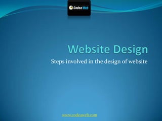 Website Design Steps involved in the design of website 