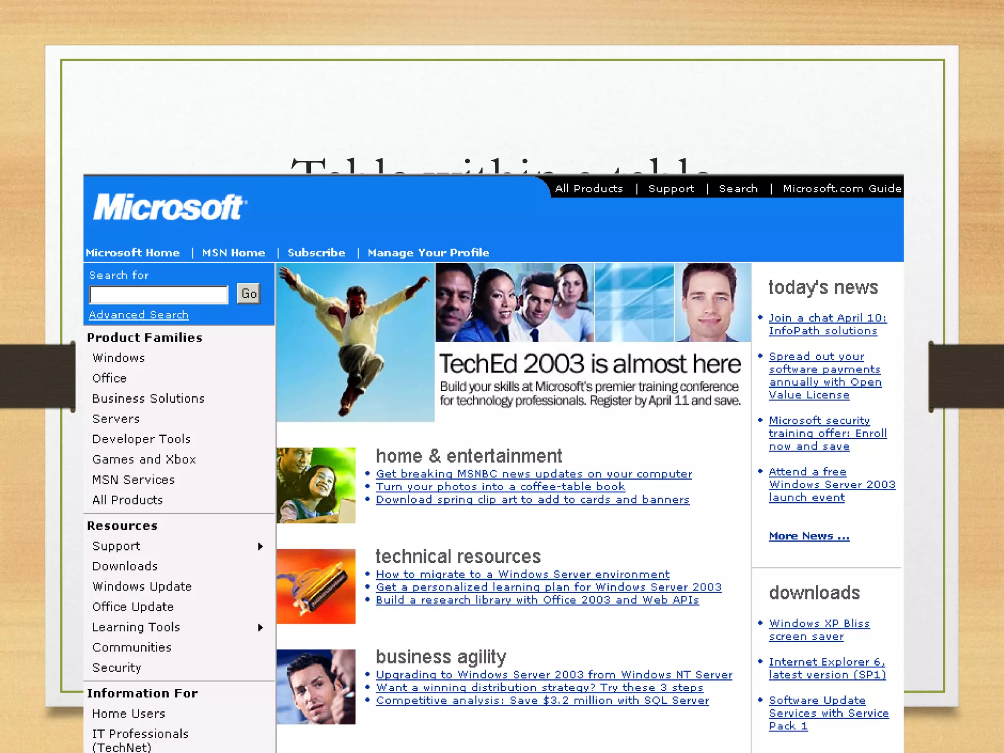 Table within a table
 