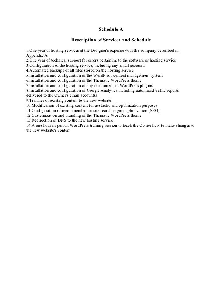 website support contract template