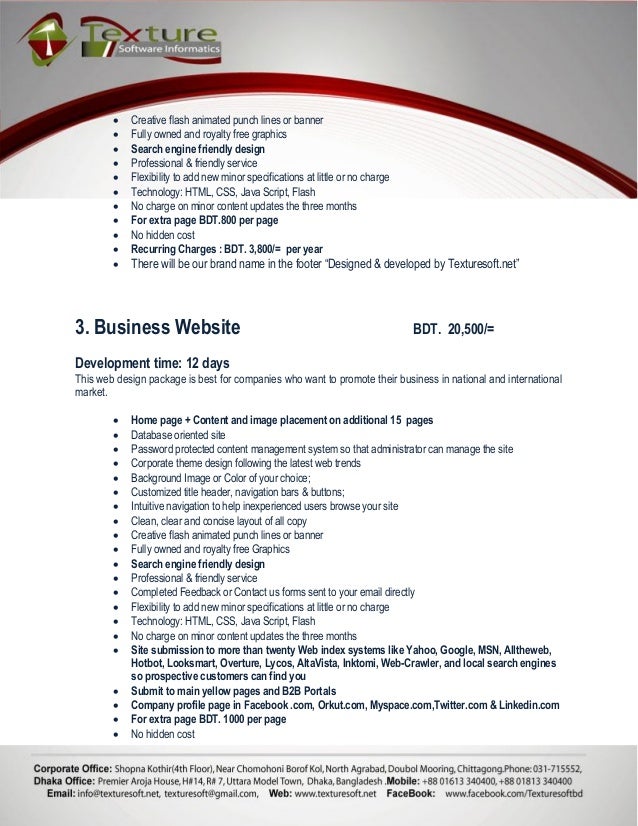 website designing proposal with price website design proposal