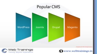 Popular CMS
WordPress Joomla Drupal Magento
 
