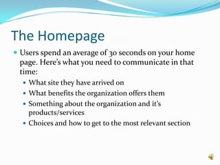 Think usability above all else.