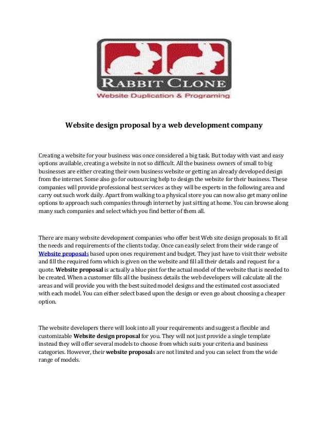 website development proposals