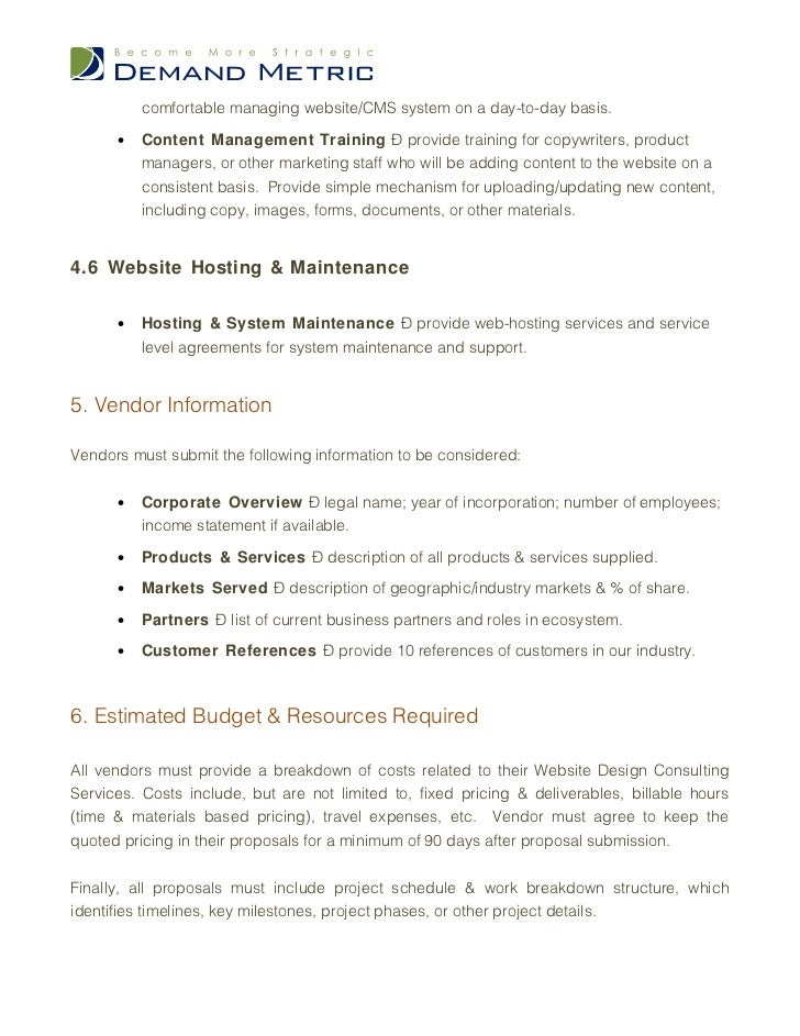 website design rfp template simple website design proposal template