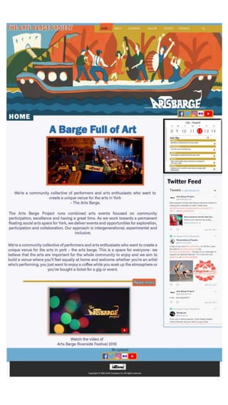 Website design for Arts Barge