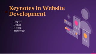 Keynotes in Website
Development
╸ Purpose
╸ Domain
╸ Hosting
╸ Technology
5
 
