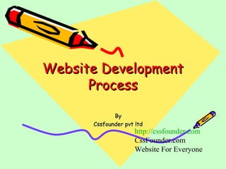 Website DevelopmentWebsite Development
ProcessProcess
ByBy
Cssfounder pvt ltdCssfounder pvt ltd
http://cssfounder.com
CssFounder.com
Website For Everyone
 