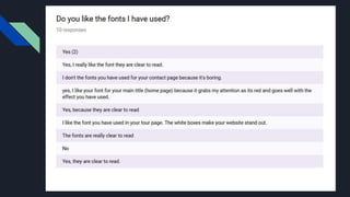 Website draft two  feedback