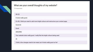 Website draft two  feedback