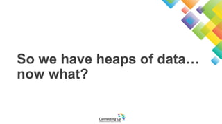 So we have heaps of data…
now what?
 