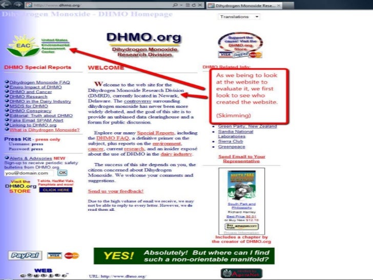 website evaluation