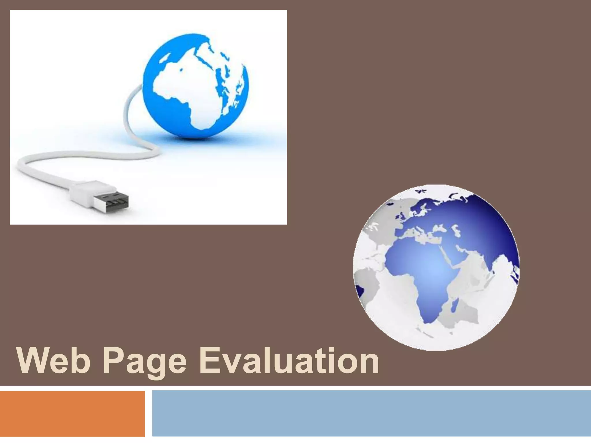 Web Page Evaluation