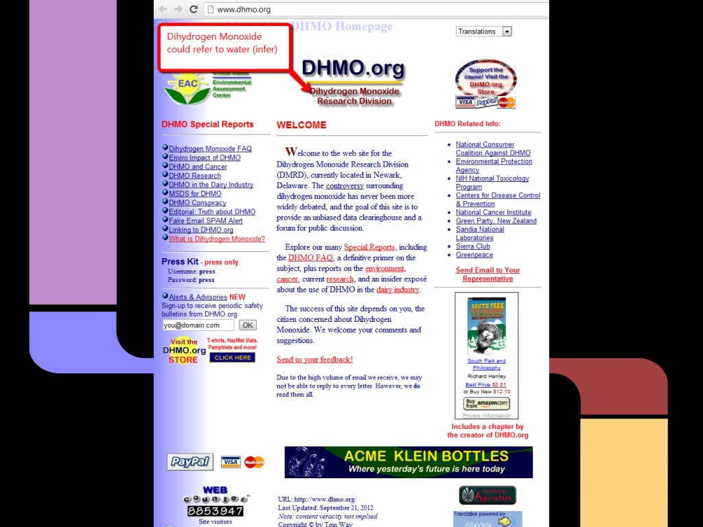 Website evaluation dhmoWebsite evaluation dhmo