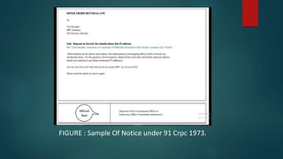 FIGURE : Sample Of Notice under 91 Crpc 1973.
 