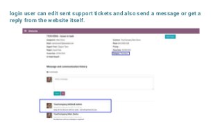 login user can edit sent support tickets and also send a message or get a
reply from the website itself.
 