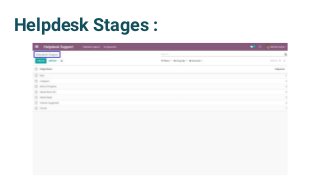 Helpdesk Stages :
 
