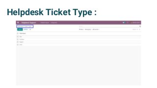 Helpdesk Ticket Type :
 