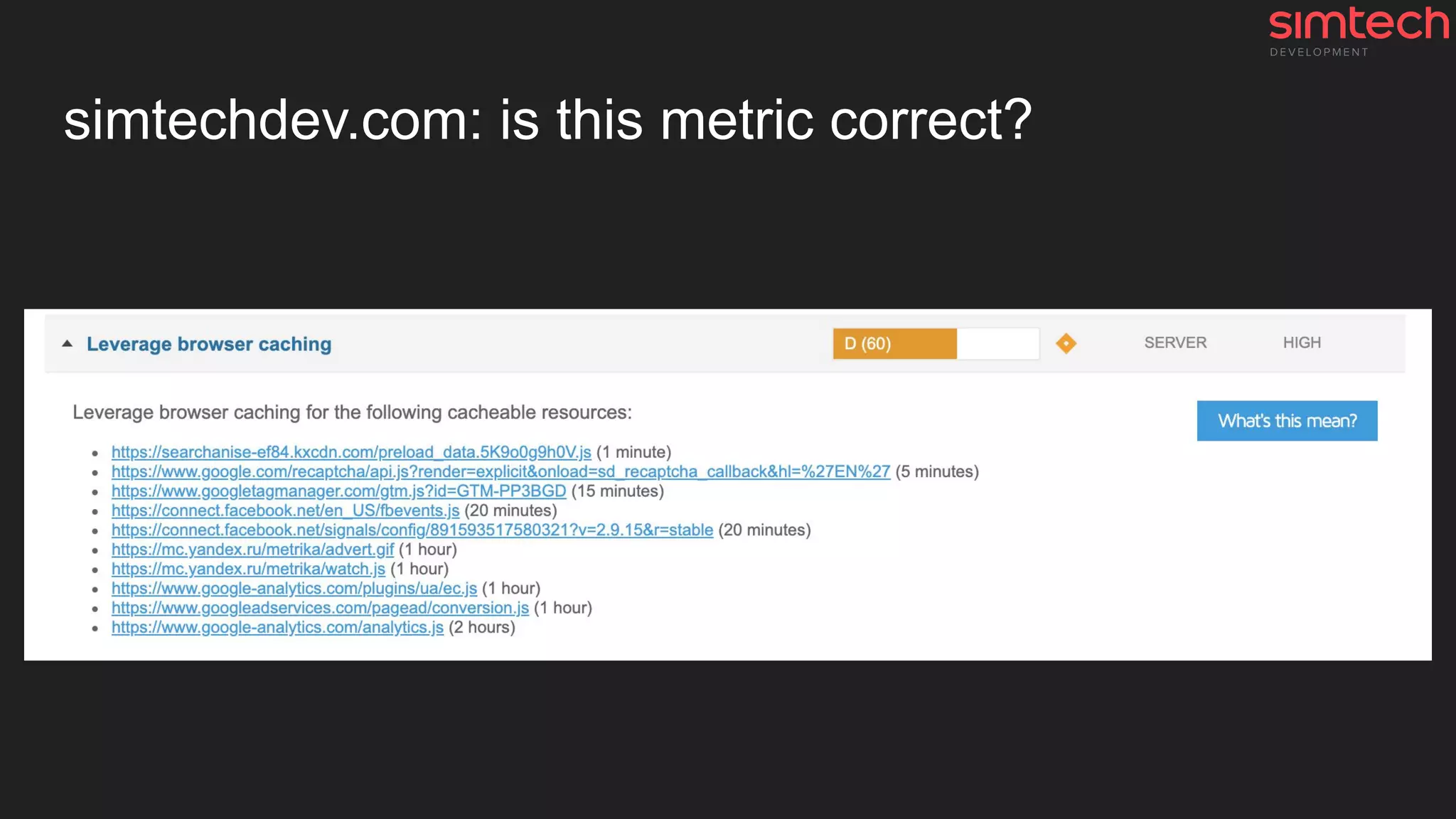 simtechdev.com: is this metric correct?
 