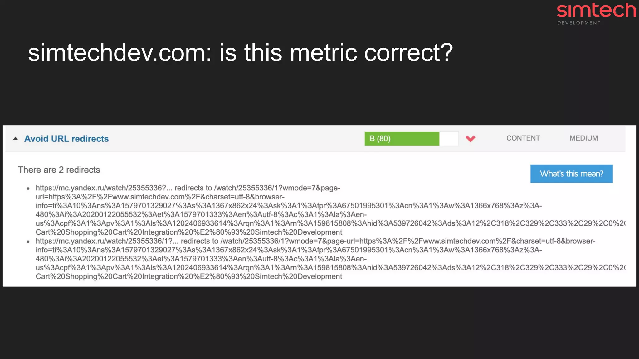 simtechdev.com: is this metric correct?
 