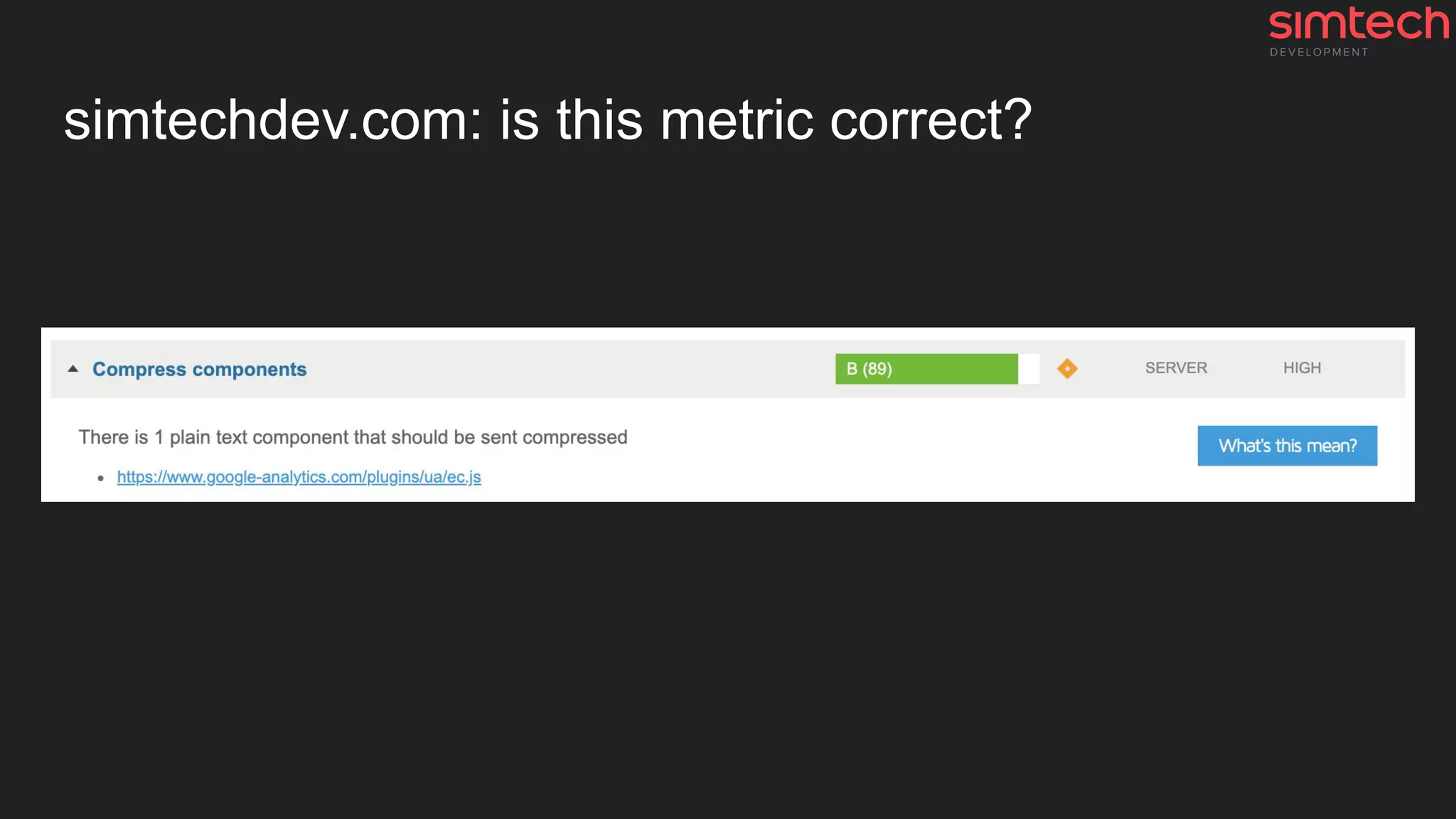 simtechdev.com: is this metric correct?
 